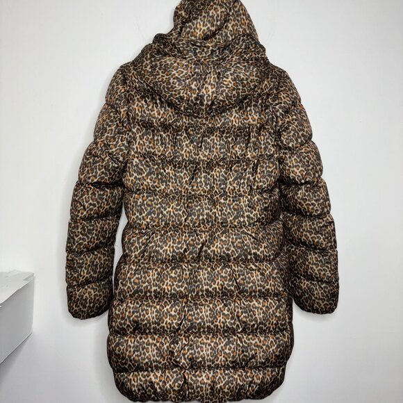 Scotch & Soda Maison Scotch Punk Radar Women's Leopard Print Down Puffer Coat L - Picture 9 of 16
